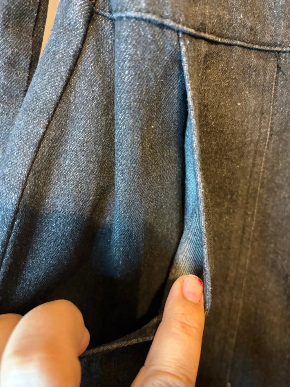Pink Lily Dark Denim Button-Front Mini Dress - Charcoal Blue
